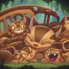 Схема вышивки «Котобусята»