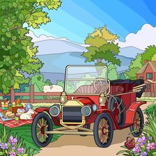 Схема вышивки «Ретро автомобиль»