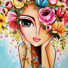 Схема вышивки «Девушка»