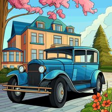 Схема вышивки «Ретро авто 2»