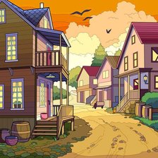 Схема вышивки «Городок.Улица.»