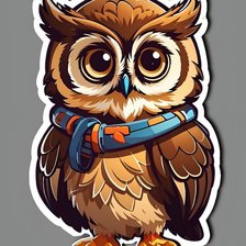 Схема вышивки «Сова в шарфике»