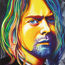 Схема вышивки «Портрет Курта Кобейна. По картине Стивена Шмана»