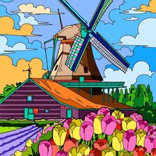 Схема вышивки «Мельница»