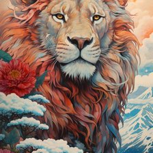 Схема вышивки «лев»