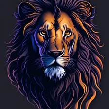 Схема вышивки «Лев. Неон.»