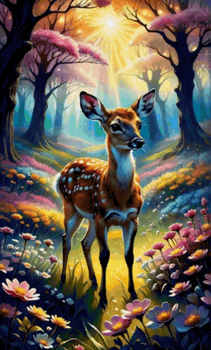 Оленёнок - олень, животные, олененок - предпросмотр