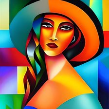 Схема вышивки «Дама в шляпе»