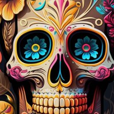 Схема вышивки «Череп арт»