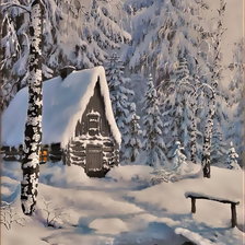 Схема вышивки «Банька. По картине Аркадия Михайлова»