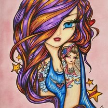 Схема вышивки «Девушка»