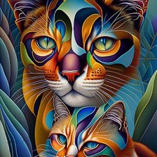 Схема вышивки «коты»