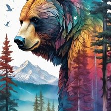 Схема вышивки «Хозяин тайги»