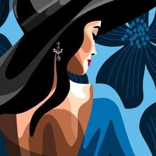 Схема вышивки «Дама»