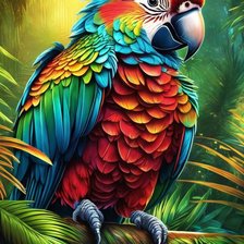 Схема вышивки «Попугай, птицы»