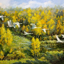 Схема вышивки «Лебединая осень Худ. Сергей Бессонов»