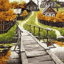 Схема вышивки «Село»