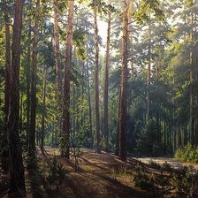 Схема вышивки «Сосновый лес в полдень. Сергей Басов»