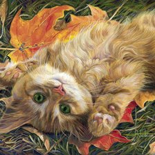 Схема вышивки «Котик. Люсси Билодау»