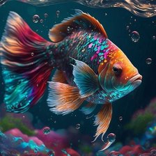 Схема вышивки «Золотая рыбка»