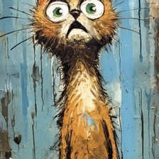 Схема вышивки «Смешной кот»