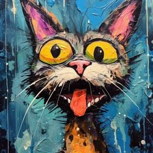 Схема вышивки «Смешной кот 3»