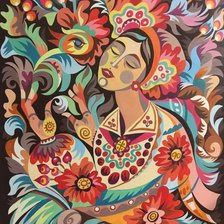 Схема вышивки «девушка»