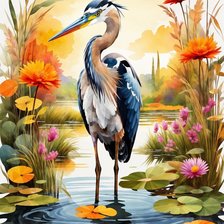 Схема вышивки «Цапля»