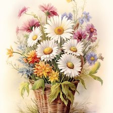 Схема вышивки «Корзина с цветами»