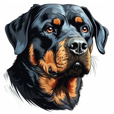 Схема вышивки «Портрет ротвейлера»