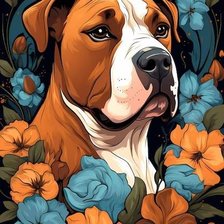 Схема вышивки «Питбуль»