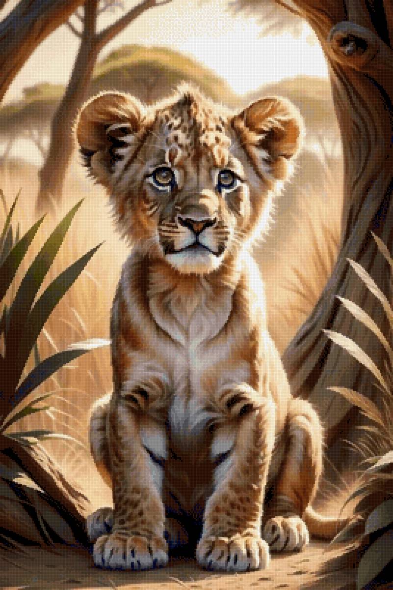 Львёнок - животные, лев, дикие кошки, львенок - предпросмотр