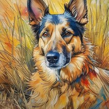 Схема вышивки «Овчарка»