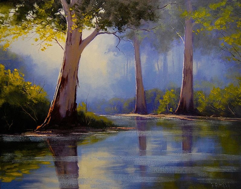 Пейзаж - река, пейзаж, природа, лес - оригинал