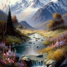 Схема вышивки «Горы»