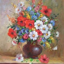 Схема вышивки «цветы в вазе»