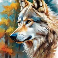 Схема вышивки «Волк»