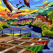 Схема вышивки «Пристань»