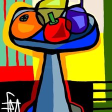 Схема вышивки «Ваза с фруктами. Абстракт»