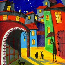 Схема вышивки «Ночь в городе. Арт»