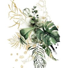 Схема вышивки «Букет с монстерой»