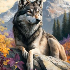 Схема вышивки «Волк»