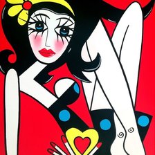 Схема вышивки «Женщина с сердечком. Арт»