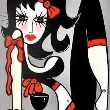 Схема вышивки «Женщина с рюмкой»