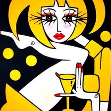 Схема вышивки «Женщина с рюмкой 2»