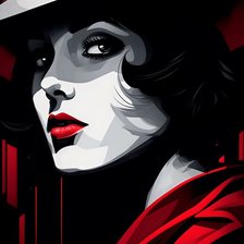 Схема вышивки «Девушка в шляпе»