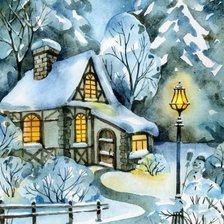 Схема вышивки «Снежная зима»