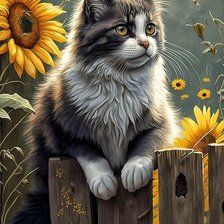 Схема вышивки «Любопытный кот»