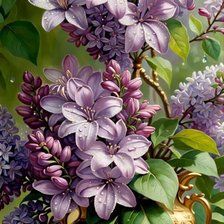 Схема вышивки «Сирень в вазе»