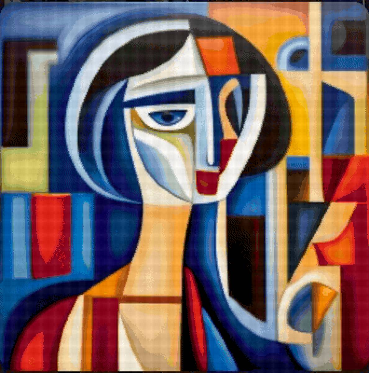 Девушка. Абстракция в стиле Пикассо - художники, абстракция, девушка, картина, живопись, пикассо - предпросмотр
